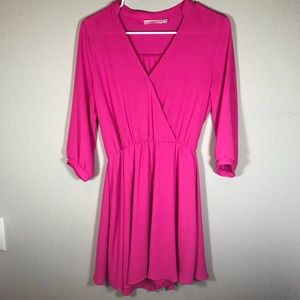 Pink V-neck dress!